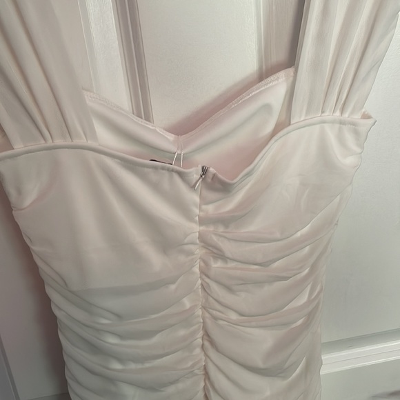 NWT White Ruched Chiffon Midi Dress Size S - Picture 5 of 5